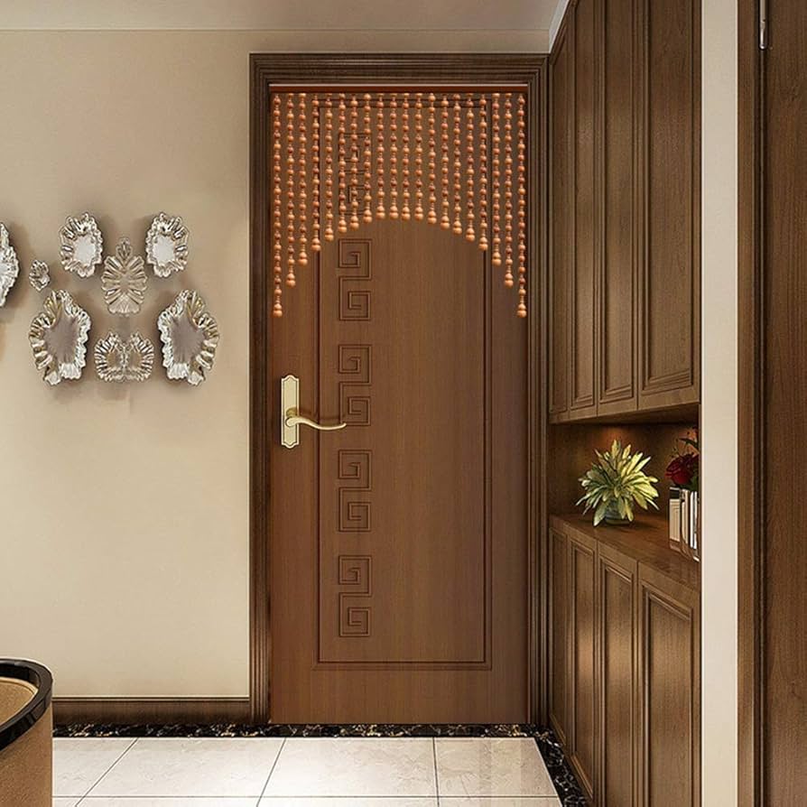 Amazon｜ビーズカーテン PENGFEI 木製ビーズ のれん ペンダン